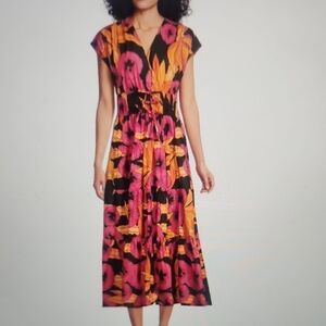 Derek Lam 10 Crosby Fatima Floral Cotton Midi Dress Size 0 $550